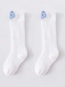 Bebé Calcetines altos con diseño de elefante - Blanco - Ver 7