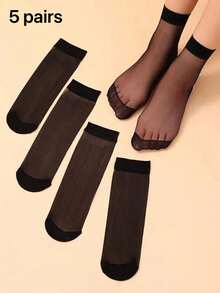 20 Pairs Unisex Solid Color Crew Socks, Casual Stockings For Daily Life And Home, Suitable For Dance, Gymnastics, Sports And Outdoor Activities (5/10/20 Pairs) - Black - View 10
