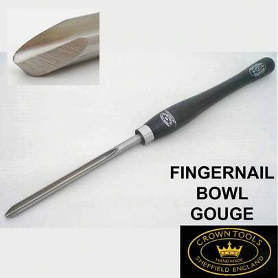 CRYO FINGERNAIL BOWL GOUGE 10MM 3/8' - MADE IN UK, WOODTURNING BOWL GOUGE CROWN