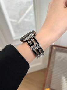 1 pièce Bracelet de montre en acier inoxydable, compatible avec Apple Watch 42 mm, 38 mm, 40 mm, 41 mm, 44 mm, 45 mm, 46 mm, 49 mm, bracelet de montre intelligente à la mode de remplacement, convient pour les séries Ultra2, Ultra SE2, SE 11, 10, 9, 8, 7, 6, 5, 4, 3, 2, 1, peut être utilisé comme cadeau de rentrée scolaire pour étudiant - Argent - Voir 5
