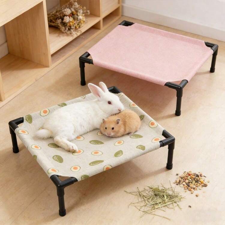 1 cái giường thú cưng nâng cao thoáng khí chống mài mòn chống trượt mùa hè, tấm đệm ngủ có thể tháo rời và giặt được cho chuột hamster & thỏ, phụ kiện bốn mùa cho mèo, thỏ & thú cưng nhỏ - Xem 3