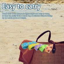 4pcs/1set Beach Towel Clips - 16 Inch X 2 Inch Elastic Towel Clips For Beach Chairs, Pool And Indoor/Outdoor Use, Vibrant Ocean Theme, Suitable For Bathroom Towel Rings - 40cm/80cm - View 4