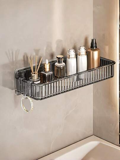 Luxury Bathroom Shelf Organizer, Wall Mounted Bathroom Vanity Storage Basket, No Drilling Required