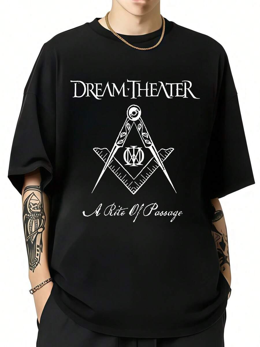 Cotton T-Shirt From The Progressive Metal Band Dream Theater A Rite Of Passage - 黑色 - 查看 1
