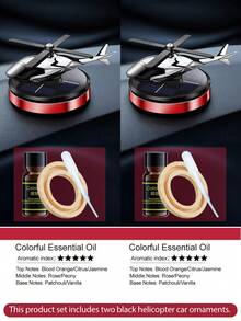 1pc Solar Powered Helicopter Aromatherapy Ornament - Automatic Rotating Blades, 4 Colors - Includes 5ml Refill Essential Oil, Wooden Chips And Dropper, Suitable For Car, Study, Room, Bedroom And Home Decor, Perfect Gift For Car Enthusiasts. Creative Ornament - Helicopter - View 13