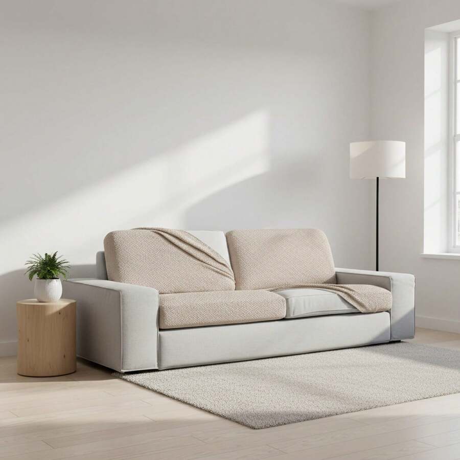 Kiva XL Sofa Seat Cover In Super Stretch Jacquard Fabric, Various Colors Available - Adaptable And Breathable Sofa Seat Cover - Rk Mink - View 1