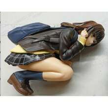 1pc Anime Girl Student Figure - Expressive Eyes, Dark Hair & School Uniform (Skirt, Blazer, Sweater) - Dynamic Crouching Pose Base - Anime Fan Collection Display, Home/Office Decor - Perfect Gift For Japanese Animation Enthusiasts - Compatible With Anime Photography Backdrop - Cute Pose, Detailed Outfit & Vivid Expression - Handcrafted Anime-Style Figurine - Multicolor - View 7