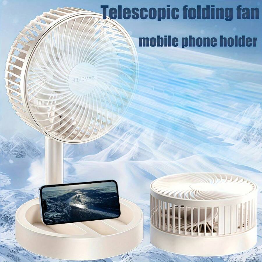 Portable Foldable Telescopic Tabletop Mini Electric Fan, USB Powered Quiet Desktop Fan For Office, Bedroom, Room, Travel - Other - View 1