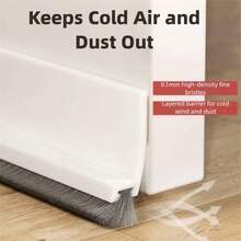 1pc 1m X 3cm Self-Adhesive Windproof Dustproof Door Bottom Seal Strip, Integrated Heat Insulation & Soundproof - B - View 2