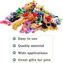 100 PCS Color In Random Dog Hair Bows, Random Mix Rubber Bands Metal Clips Styles Dog Bows With Rhinestone Pearls Flowers Topknot Mix Styles For Puppy Small Pets - Multicolor - View 8