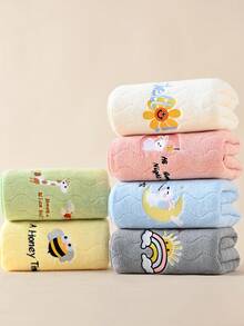 Handuk Wajah/Handuk Mandi Bulu Karang Lembut & Menyerap Warna Polos Unisex, Cocok untuk Semua Musim - Kuning - View 5
