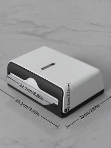 1pc Large Capacity 200+ Tissue Box, Includes Punching Installation And No-Drill Installation Accessories, High-Hardness Plastic Material, Wall-Mounted Paper Towel Holder For Commercial Bathroom, Waterproof Tissue Box, Hotel/Kitchen Big Capacity Paper Towel Rack, Multiple Colors Available - Black - View 3