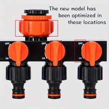 4-Way Garden Hose Splitter With 4 Independent Switches, Leak-Proof Design, Outdoor Faucet Connector For Lawn, Garden, Car Wash And Irrigation - Black and Orange - View 10