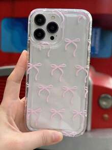 Funda De TeléFono De Moda Con Lazo Rosa, 1 Pieza, Funda De TeléFono Con DecoracióN De Lazo Compatible Con IPhone 16Pro Max, 11/12/13/14 Plus, 15 Pro/15 Plus/15 Pro Max, 7 Plus/8 Plus, X/XS Max/XR, 11 Pro/12 Pro/13 Pro/14 Pro/ 11 Pro Max/12 Pro Max/13 Pro Max/14 Pro Max /16 Pro/16 Pro Max, A Prueba De Agua, A Prueba De Golpes, Resistente A ArañAzos, Regalo De CumpleañOs, Regalo Del DíA De La Mujer - Color 1 - Ver 1