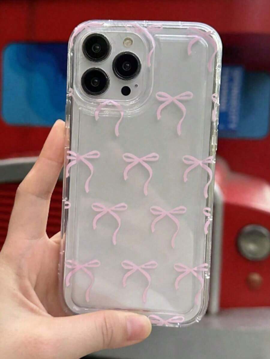 Funda De TeléFono De Moda Con Lazo Rosa, 1 Pieza, Funda De TeléFono Con DecoracióN De Lazo Compatible Con IPhone 16Pro Max, 11/12/13/14 Plus, 15 Pro/15 Plus/15 Pro Max, 7 Plus/8 Plus, X/XS Max/XR, 11 Pro/12 Pro/13 Pro/14 Pro/ 11 Pro Max/12 Pro Max/13 Pro Max/14 Pro Max /16 Pro/16 Pro Max, A Prueba De Agua, A Prueba De Golpes, Resistente A ArañAzos, Regalo De CumpleañOs, Regalo Del DíA De La Mujer - Color 1 - Ver 1