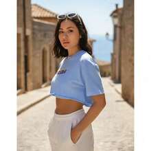 Cropped T Shirt Camisa Feminina Estampada Venezuela 100% algodão - Azul bebê - Visão 3