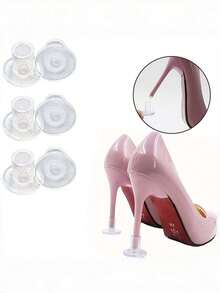 QKC 3 Pairs/6pcs High Heel Protectors, Non-Slip Wear-Resistant, 3 Size Options, Suitable For Lawn, Beach, Wedding - Transparent - View 7