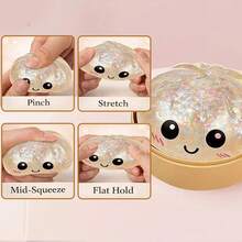 Crystal Glitter Dumpling Squishy Toy, Slow Rising Fidget Stress Ball With Steamer Box, Super Soft Sensory Dough For Anxiety Relief, Decompression Gift For Adults Teens Office Home (1pc) - pha lê - Xem 3