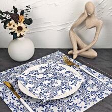 IOOJA 20/50pcs 2-Ply Unfolded Size 33*33cm Chinese Style Blue And White Porcelain Pattern Printed Party Napkins, Disposable Tissue Paper Suitable For Theme Parties, Essential For Company Events, Friends Gatherings - Multicolor - View 7