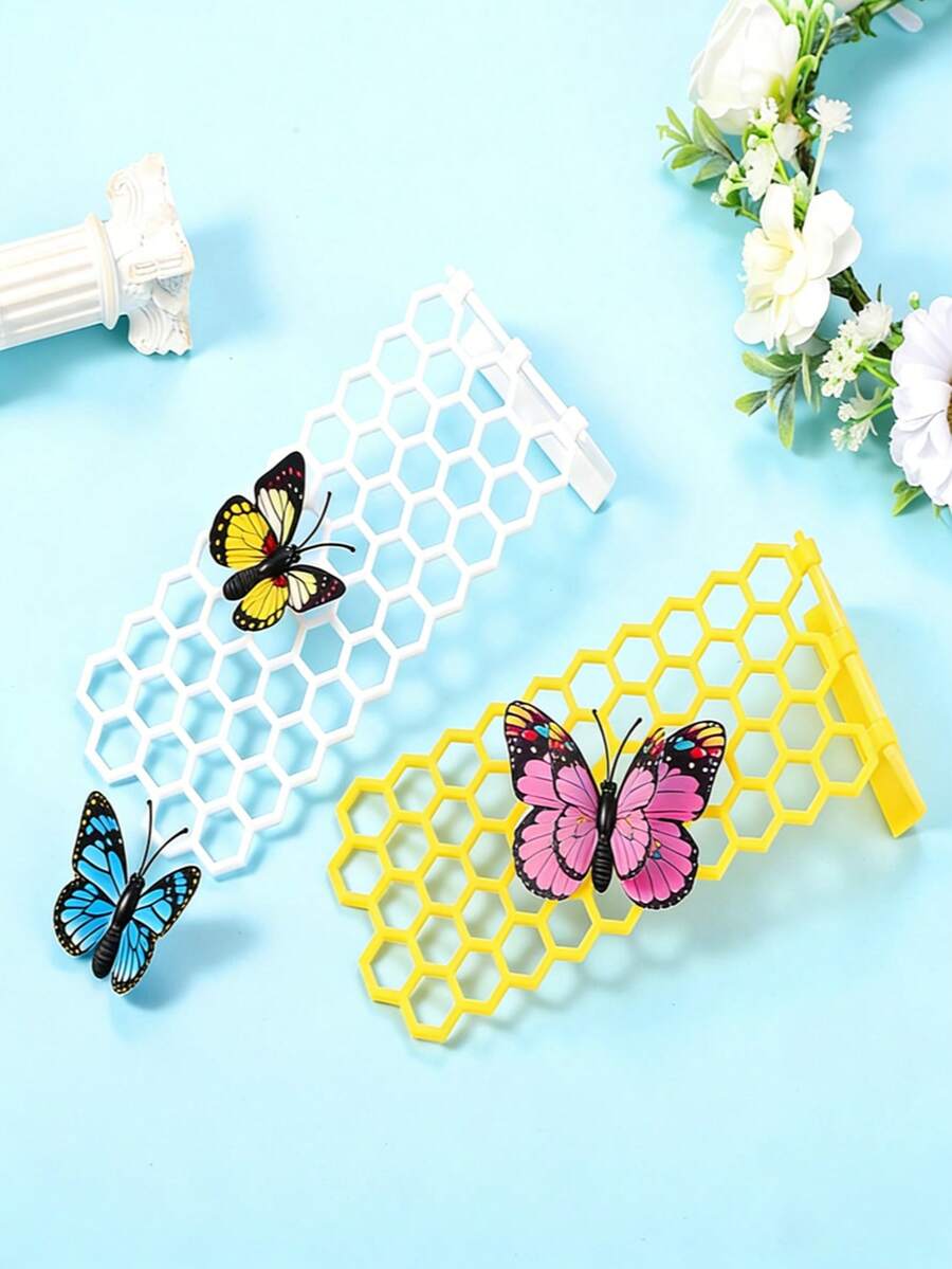 2pcs Floating Bee Ladder, Honeycomb Shaped Floating Bee Island For Drinking, Butterfly & Bee Drinking Ladder Bee Watering Station, Bee Bathing And Feeding Equipment - Multicolor - View 1