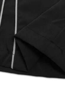 Men's Casual Sports Pants, Business Formal Straight-Leg Trousers, Drawstring Waist, Pockets, Minimalist Solid Color Design, Comfortable Breathable Fabric, Suitable For Outdoor Activities - Black - View 7