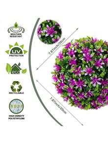 1pc Artificial Pine Wood Grass Ball, Made Of Polyethylene Material, Available In 3 Sizes, Suitable For Mother's Day, Wedding Season, Graduation Season, Home Decor, Restaurant Decor, Office/Living Room/Bedroom Decor, Party/Wedding/Garden Decor, Dorm Decor, All Season Decor, Green Decor, Halloween And Christmas Decor - Multicolor - View 3