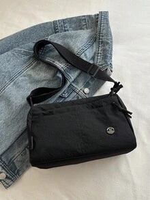 2026夏季新款尼龙多口袋斜挎包，大容量女士单肩包，休闲尼龙通勤小包 - 黑色 - 查看 8