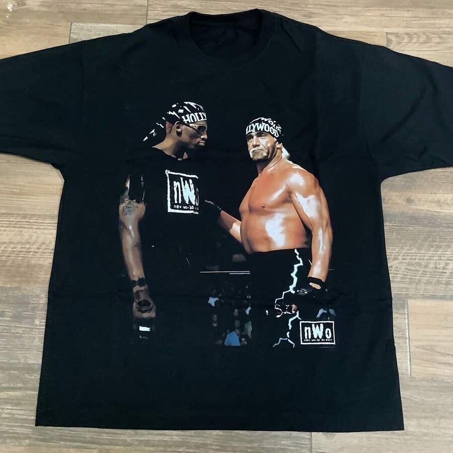 NWO WCW  XL Reprint Black T-Shirt  Hogan  Wrestling Tee - 款式 - 查看 1