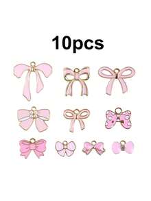 10 件装粉色蝴蝶结吊坠套装，蝴蝶结饰品制作配件，DIY 手链项链耳环工艺品材料，手链制作套装，DIY 手工艺品，钥匙扣 - 蝴蝶結吊飾套裝 - 查看 10