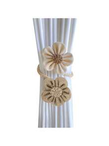1/2pcs Attaches de rideaux style bohème faites à la main avec fleurs, crochets de rideaux en corde tressée, sangles de rideaux de décoration rustique de ferme, convient pour la maison, le salon, la chambre, pinces de rideaux esthétiques et mignonnes, crochets de rideaux - multicolore - Voir 11