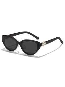 1pc Women's Fashion Retro Cat Eye Fashion Glasses, Outdoor Personalized Compact Face, Daily Commute Outfit, Atmosphere Filled With High-End Vibe - 彩色 - 查看 3