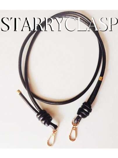 1 chiếc dây đeo túi tự điều chỉnh, dây đeo vai bằng da PU màu đen thắt nút với khóa vàng, phụ kiện thay thế đa năng cho túi xách tay và túi tote.