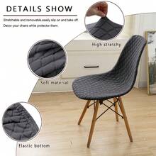 1pc/4pcs/6pcs Modern High-End Waterproof Universal Chair Covers, Elastic, Non-Slip Half-Cover, Removable And Washable, Anti-Cat Scratch, Suitable For Hotel, Wedding, And Party Chair Decoration - Light Grey - View 11