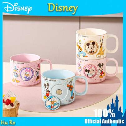  Bộ cốc cà phê đôi hình chuột Mickey chính hãng của Disney, thiết kế hoạt hình có huy hiệu, cốc sứ cao cấp dùng trong gia đình, quà tặng và đồ lưu niệm.