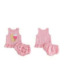 Baby Girls Tank Top Co-Ords - Pink - View 10
