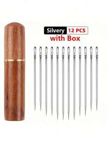 12 Metal Easy Threading Side Hole Needles, Suitable For Elderly Hand Sewing, DIY Home Crafts - Sewing Needles. Arts, Crafts & Sewing - Needleless - View 6