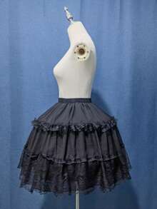 Enagua de encaje de alta calidad estilo Lolita con 2 aros, accesorio de vestido para niñas - Multicolor - Ver 2