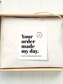 50pcs White Thank You Cards With "Your Order Made Me Happy" Text And Heart Design, Suitable For Retail And Small Business Customer Appreciation And Building Loyalty, Great For Daily Office Use Thank You Cards - Multicolor - View 3