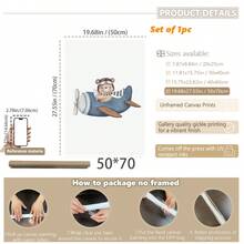 Tranh vải treo tường 1 tấm có khung, trang trí phòng trẻ em, chủ đề gấu và máy bay, chủ đề gấu xanh, phong cách retro, tranh trang trí phòng chơi game, trang trí động vật, tranh phong cách boho, trang trí tường phòng tắm em bé, tranh trang trí phòng trẻ sơ sinh, trang trí phòng ngủ, trang trí phòng tắm, trang trí trường mầm non, quà tặng cho bé, chống thấm nước. - Nhiều màu - Xem 19