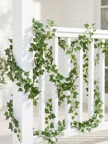 1 cái/2 cái Dây thường xuân nhân tạo 200cm, Thích hợp để trang trí đồ nội thất, Trang trí mùa thu, Lễ Tạ ơn, Cầu thang, Trang trí cửa ra vào và cửa sổ, Trang trí bốn mùa, Trang trí DIY, Cây giả - Màu xanh lá cây đậm - Xem 5
