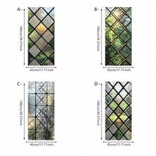 1pc Summer Retro Stained Glass Window Film, Diamond Pattern Electrostatic Adhesive Privacy Sticker, Suitable For Living Room And Bathroom Window Decoration, Decorative Glass Film, Home And Office Window Sticker. - Multicolor - View 15