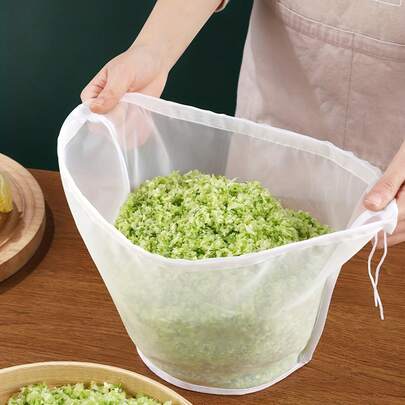 1 pieza Bolsa filtrante de boca ancha multiusos, bolsa filtrante reutilizable de malla fina duradera para cocina, café, jugo, leche de soja, filtración de vino, diseño a prueba de derrames, esencial de cocina para amantes del café y fabricantes de jugo, bolsa filtrante de bebida reutilizable