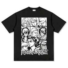 Anime Shirts Men, Japanese Anime Cotton T Shirt, Summer Men Women Anime Enthusiasts Retro Comfortable Fashion Streetwear, Father's Day Graduation Gift, C-Learance S-Ale For Men - màu đen - Xem 2