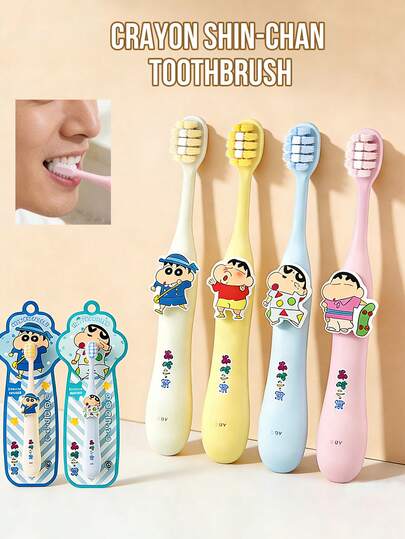Crayon Shin-chan Diş Fırçası, Kawaii Anime Tarzı, Yumuşak Uçlu Kıllar, 6 Yönlendirme Oluklu, Nazik Diş Eti Bakımı, Gömülü Kıl Dikimi, Antibakteriyel ve Dökülme Önleyici, Suya Dayanıklı ve Hızlı Kuruyan, Ağız Bakımı, Çocuklar (Erkek ve Kız Çocuklar) İçin Uygun, Evde, Okulda ve Seyahatte Kullanım İçin İdeal, Anime Hayranları İçin Mükemmel Hediye