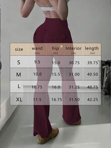 6pecil Quần ống loe nữ ngoài trời có túi, quần legging thể thao ôm sát nâng mông dành cho nữ, màu tím đỏ trung bình, mùa xuân. - Màu tím - Xem 4