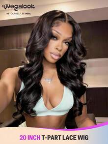 MEGALOOK 100% Human Hair Wavy Wig - Pre-Cut 6 Inch Deep, Glueless, Seamless Wig, Pre-Bleached & Pre-Trimmed, Easy To Wear, 180% Density, 6x6 Lace Part, Natural Color For Daily Use, Suitable For Beginners, Natural Looking, Daily Office, Halloween Party, Y2K Style, Vacation, Outdoor, Campus, Holiday, Christmas, Wedding For Women - SNatural - View 1