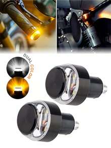 LED Flashing Lights Dual Color Turn Signals For Motorcycle Handlebars Pair - A - View 6