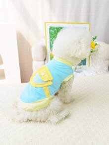 一件轻便透气的狗狗无袖背心，防止闷热和日晒，适合贵宾犬、比熊犬、泰迪熊犬等夏季穿着。 - 淺藍色 - 查看 4