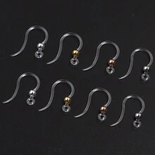 20 chiếc/gói Móc khuyên tai bằng nhựa, 14x18mm, kiểu dáng tối giản, bằng nhựa trong suốt, không gây dị ứng, vô hình, phụ kiện làm trang sức khuyên tai DIY. - Móc tai bằng nhựa - Xem 6