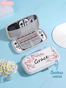 Ayotu Custom Sakura Tree Pattern Switch Console Case & Accessories Kit, Compatible With Switch / Switch OLED / Switch Lite, Including Protective Case, Storage Bag, Dock Cover, Host Dust Cover, Game Card Case More, Ideal Gift For Game Enthusiasts,Christmas, Valentine's Day, Spring & Back To School - White - View 3